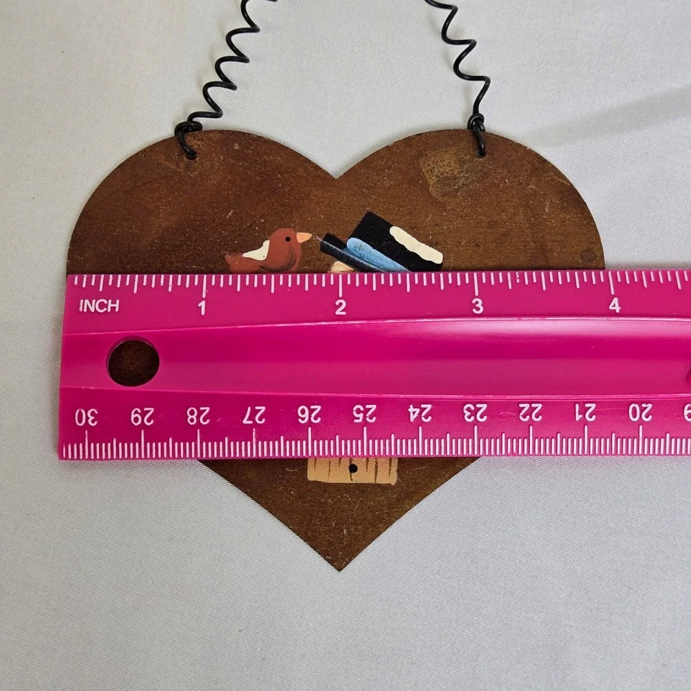 Rustic Metal Heart Christmas Ornament Snowman Cardinal Birdhouse 4
